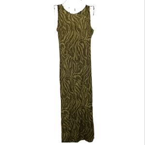 Vintage JPR Olive Green Women's Sleeveless Summer Maxi Dress Size Small …